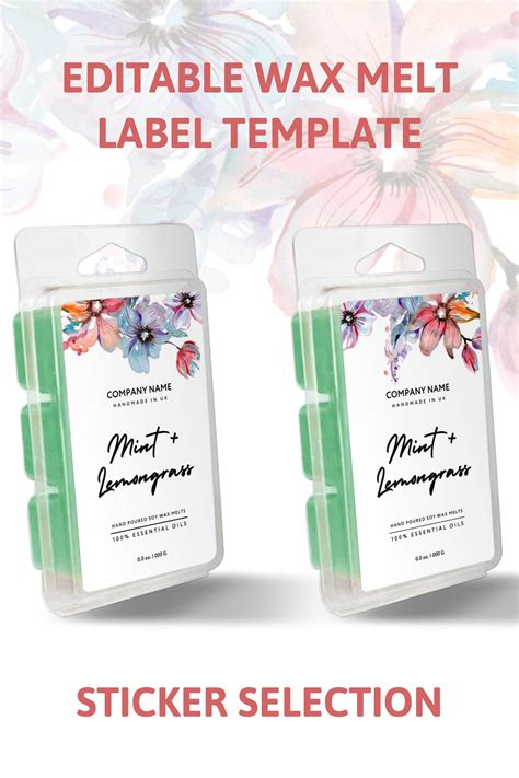 free printable candle template|free wax melt label template.